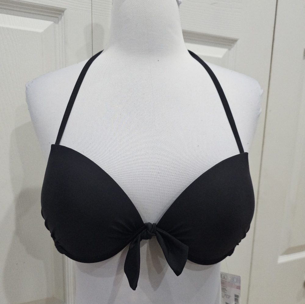 Juniors Sexy Summer Vacation Bongo Black Push Up Bikini Swimsuit Tie Top S